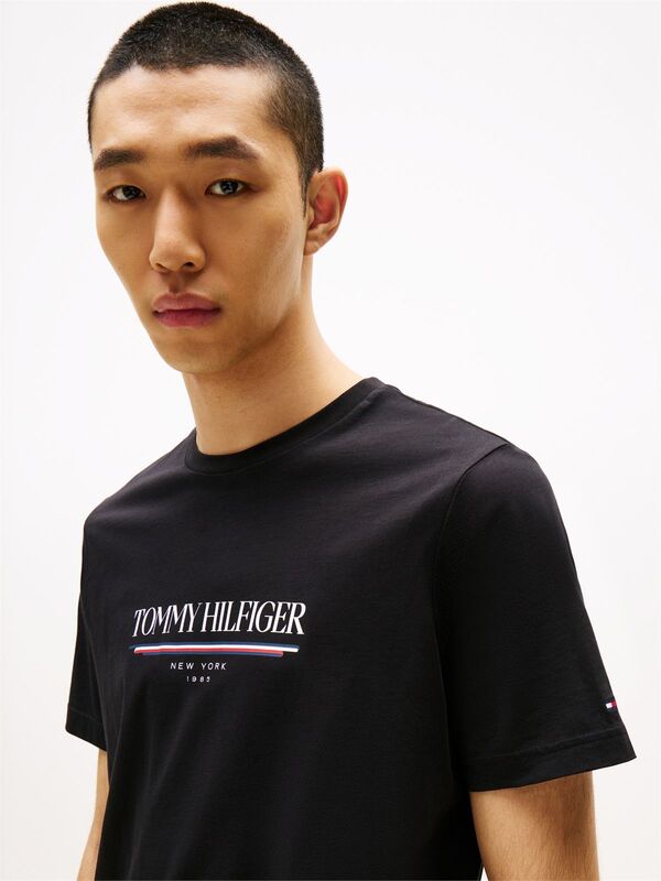 BRAND LOVE HILFIGER TEE Erkek Siyah T-Shirt - MW0MW40324