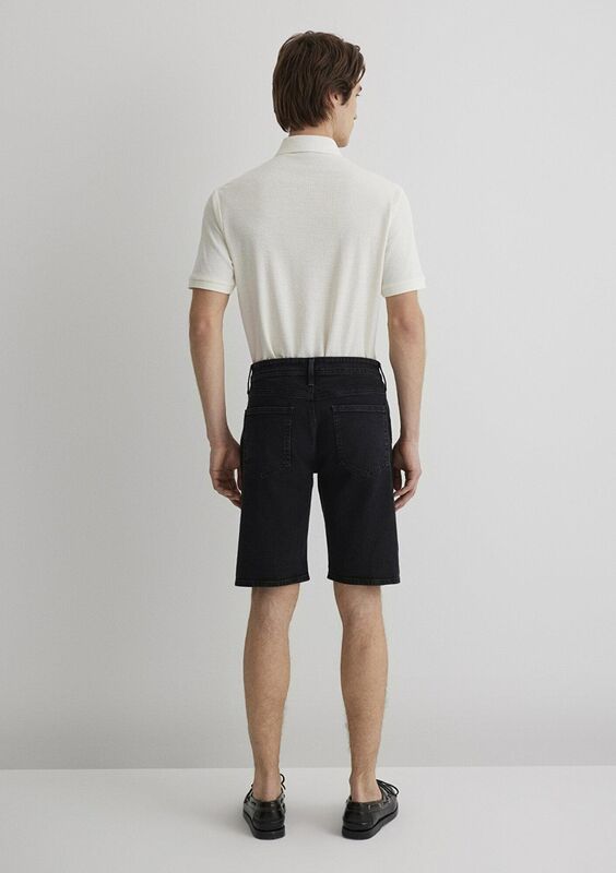 BRIAN Erkek Denim Şort - M04184 Deep Smoke Comfort