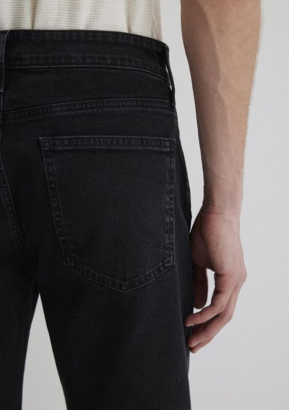 BRIAN Erkek Denim Şort - M04184 Deep Smoke Comfort