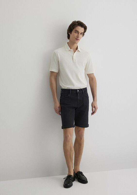 BRIAN Erkek Denim Şort - M04184 Deep Smoke Comfort