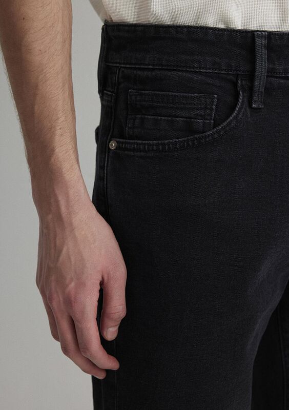 BRIAN Erkek Denim Şort - M04184 Deep Smoke Comfort