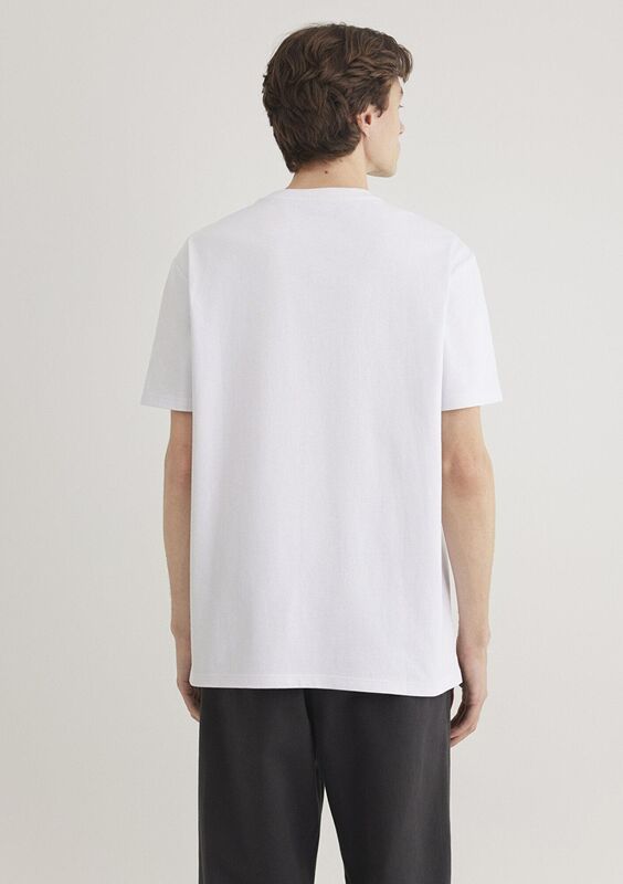 CEPLİ TİŞÖRT Erkek Beyaz Basic T-Shirt - M066248