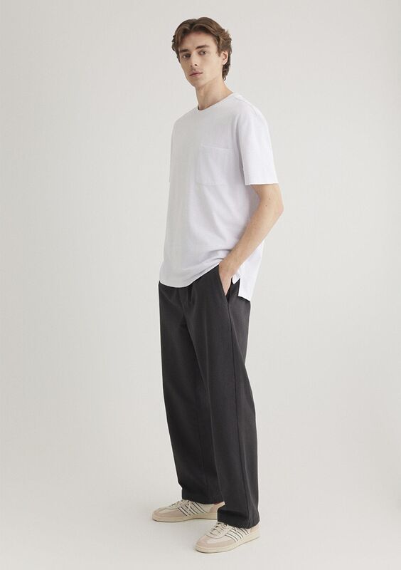 CEPLİ TİŞÖRT Erkek Beyaz T-Shirt - M066248