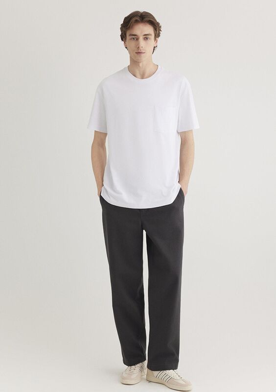 CEPLİ TİŞÖRT Erkek Beyaz T-Shirt - M066248
