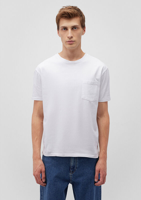 CEPLİ TİŞÖRT Erkek Beyaz T-Shirt - M066248