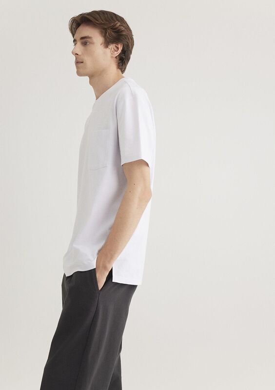 CEPLİ TİŞÖRT Erkek Beyaz T-Shirt - M066248