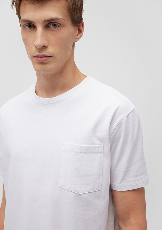 CEPLİ TİŞÖRT Erkek Beyaz T-Shirt - M066248