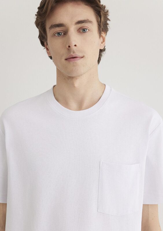 CEPLİ TİŞÖRT Erkek Beyaz T-Shirt - M066248