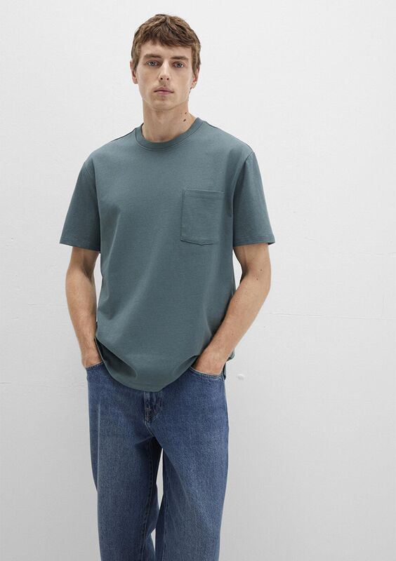 Mavi - CEPLİ TİŞÖRT Erkek Mavi Basic T-Shirt - M066248