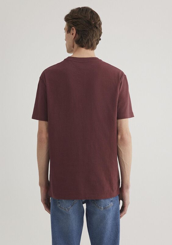 CEPLİ TİŞÖRT Erkek Red Mahogany Basic T-Shirt - M066248