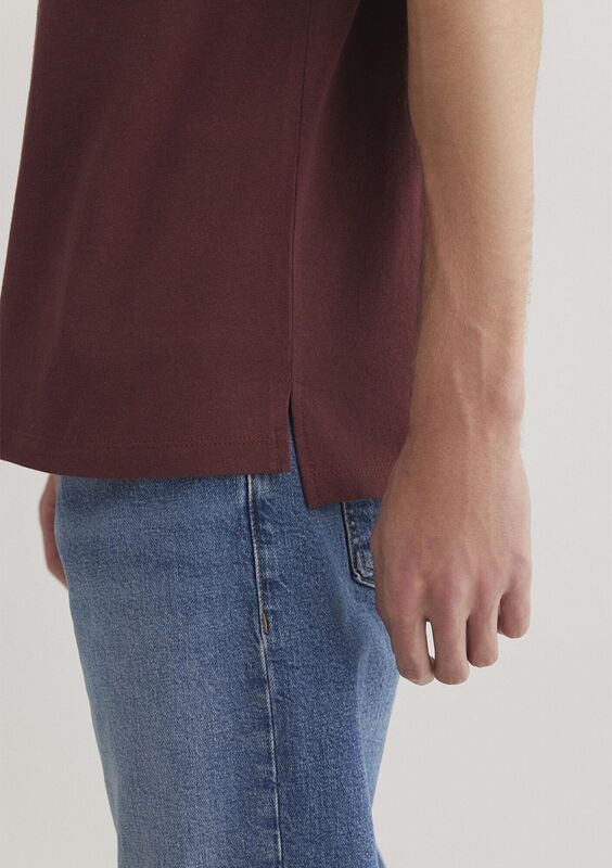 CEPLİ TİŞÖRT Erkek Red Mahogany Basic T-Shirt - M066248