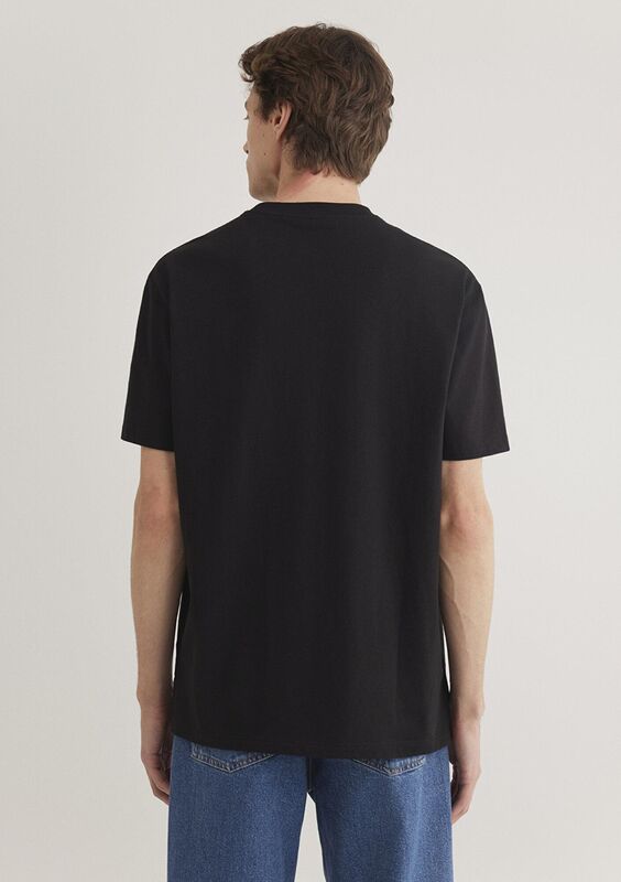 CEPLİ TİŞÖRT Erkek Siyah Basic T-Shirt - M066248