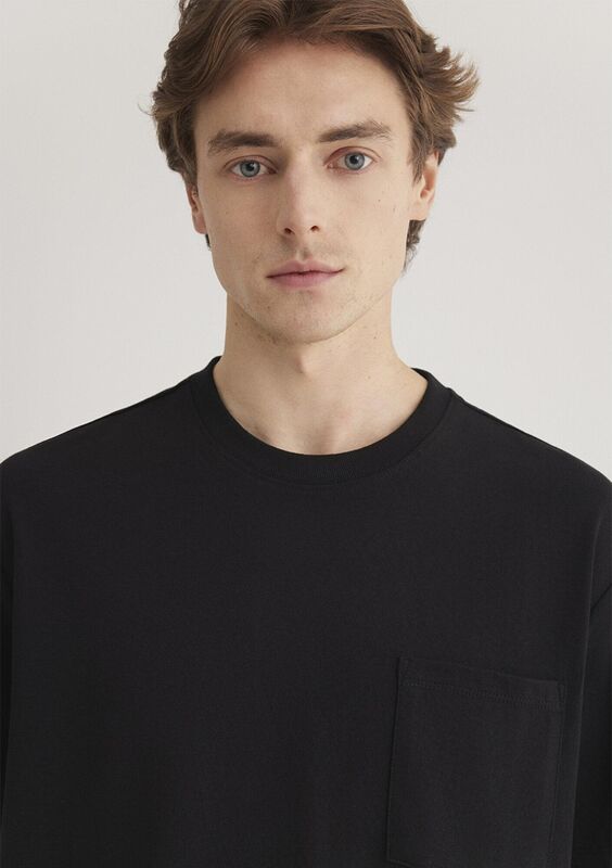 CEPLİ TİŞÖRT Erkek Siyah Basic T-Shirt - M066248