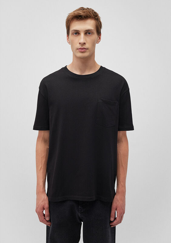 CEPLİ TİŞÖRT Erkek Siyah T-Shirt - M066248
