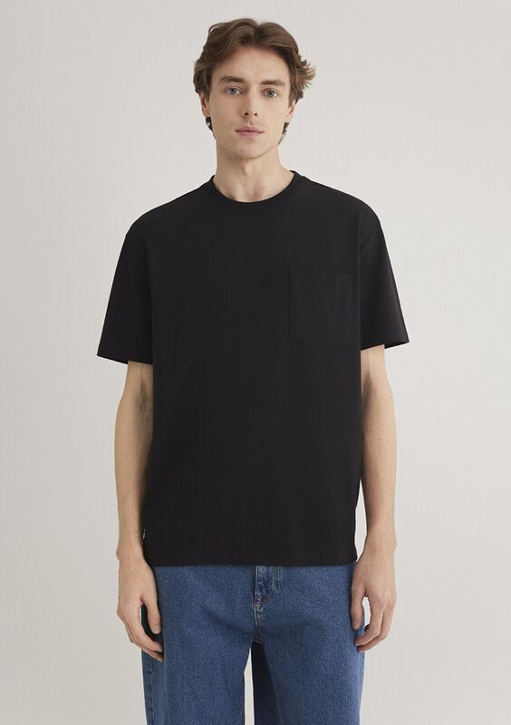 CEPLİ TİŞÖRT Erkek Siyah T-Shirt - M066248