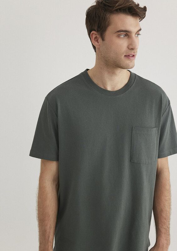 CEPLİ TİŞÖRT Erkek Yeşil Basic T-Shirt - M066248