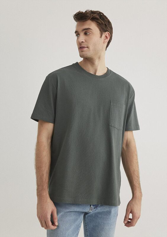 CEPLİ TİŞÖRT Erkek Yeşil Basic T-Shirt - M066248