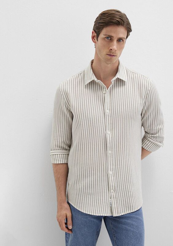 Mavi - ÇİZGİLİ GÖMLEK Erkek Çok Renkli UK Gömlek - M0211692