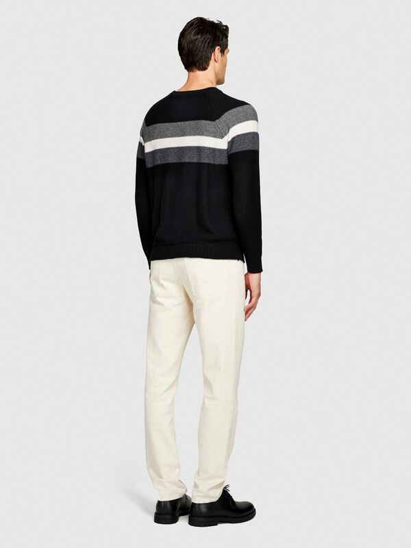 Çizgili Koton Karışımlı Kazak Erkek Renkli Kazak - 323A1198T102D