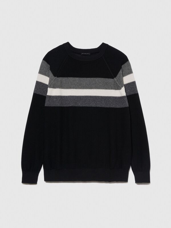 Çizgili Koton Karışımlı Kazak Erkek Renkli Kazak - 323A1198T102D