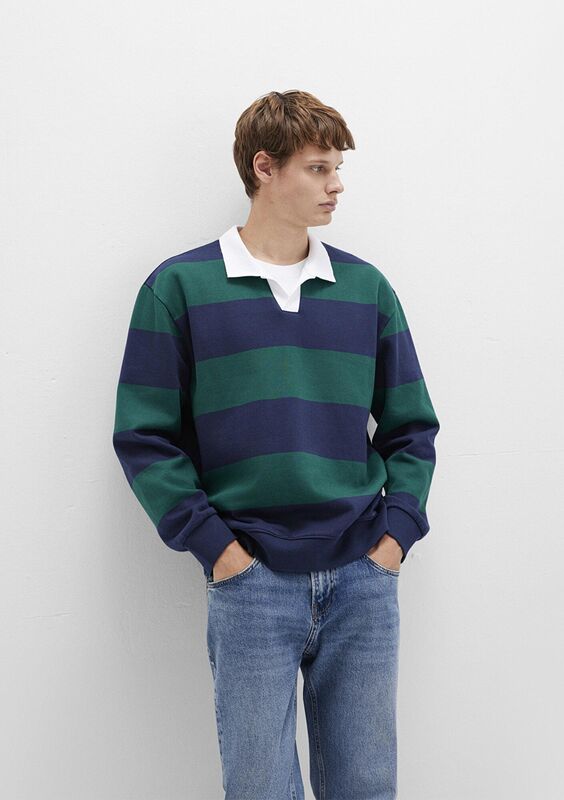 ÇİZGİLİ SWEATSHIRT Erkek Koyu Mavi Sweatshirt - M0S10491