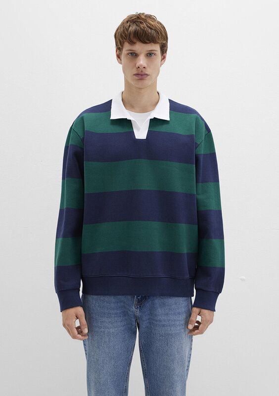 ÇİZGİLİ SWEATSHIRT Erkek Koyu Mavi Sweatshirt - M0S10491