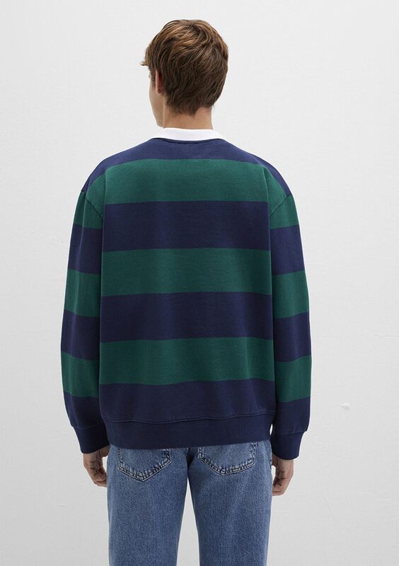 ÇİZGİLİ SWEATSHIRT Erkek Koyu Mavi Sweatshirt - M0S10491