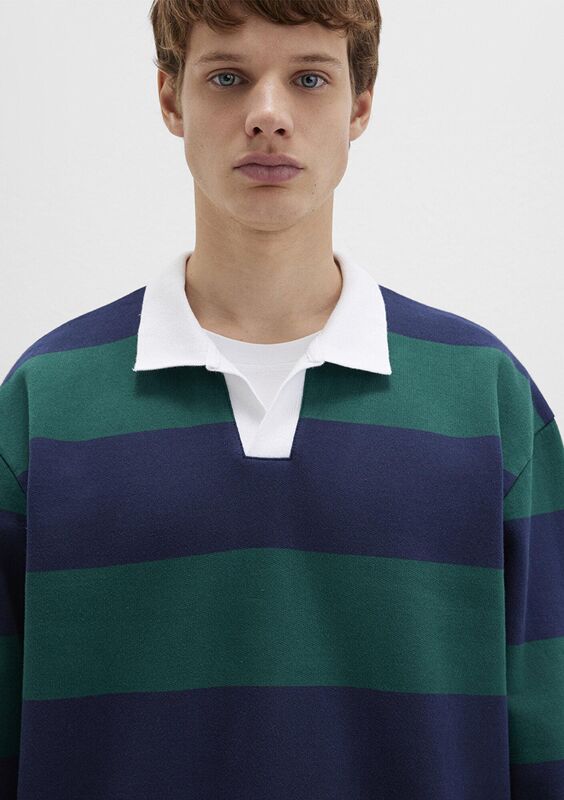 ÇİZGİLİ SWEATSHIRT Erkek Koyu Mavi Sweatshirt - M0S10491