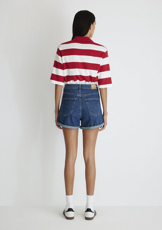 CLARA Kadın Denim Şort - M14501 Deep Shaded 90'S