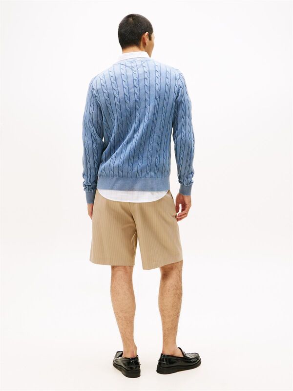 CLASSIC CABLE GMD C NK Erkek Mavi Kazak - MW0MW39524