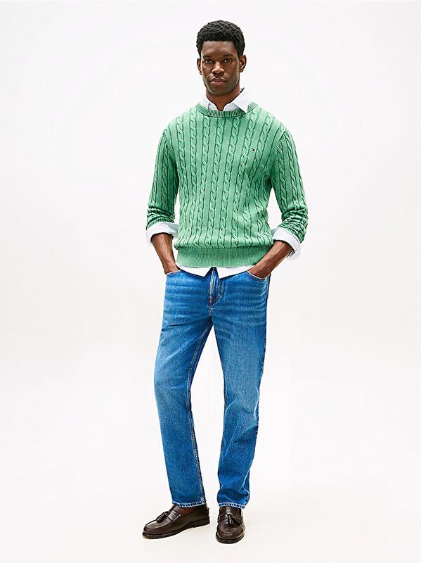 CLASSIC CABLE GMD C NK Erkek Yeşil Kazak - MW0MW39524