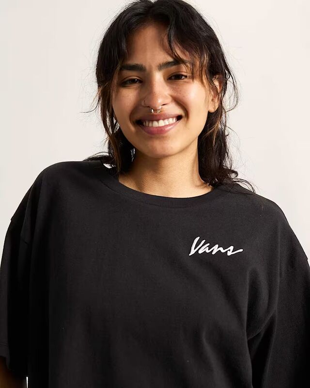 Classic Script Kadın Siyah T-Shirt - VN000QDF