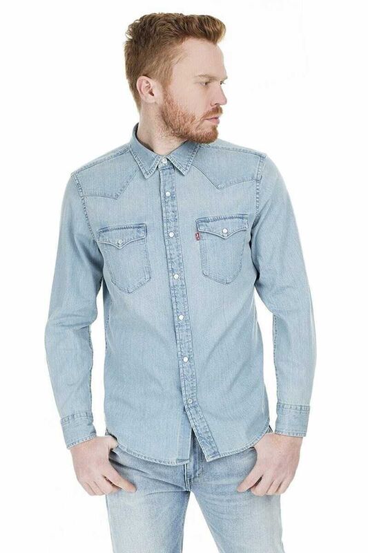 Levi's - Classic Western Slim Red Cast Erkek Mavi Denim Gömlek - 86621