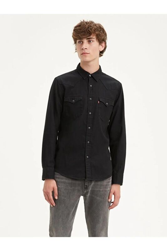 Levi's - CLASSIC WESTERN STANDARD NEW BLACK BLAC Erkek Yeşil UK Gömlek - 85745
