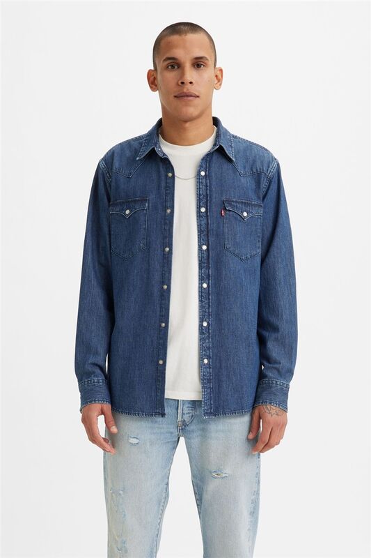 Levi's - CLASSIC WESTERN STANDARD RED CAST RINSE Erkek Lacivert UK Gömlek - 85745