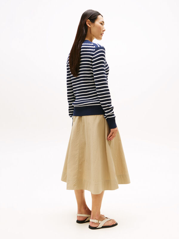 CO CABLE C-NK LS SWEATER Kadın Mavi Kazak - WW0WW44993