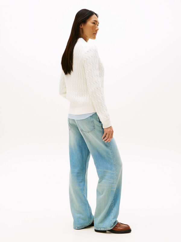 CO CABLE MID GG C-NK LS CARDI Kadın Beyaz Hırka - WW0WW46514