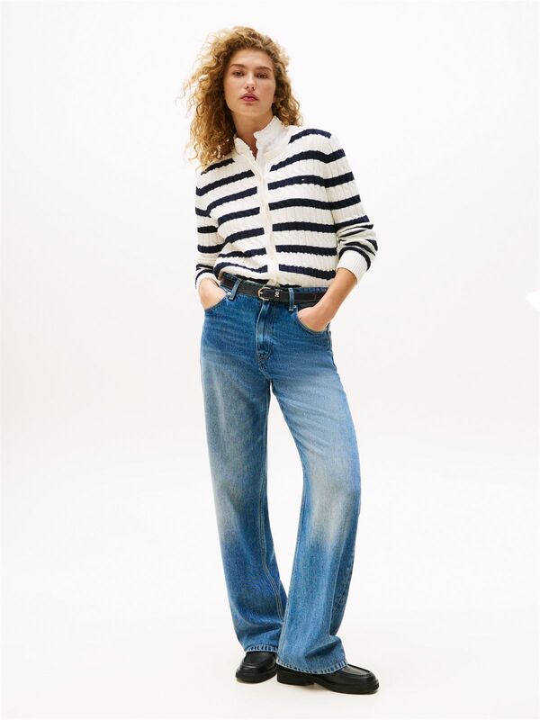 CO CABLE MID GG C-NK LS CARDI Kadın Beyaz Hırka - WW0WW46514