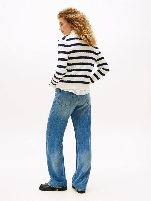 CO CABLE MID GG C-NK LS CARDI Kadın Beyaz Hırka - WW0WW46514