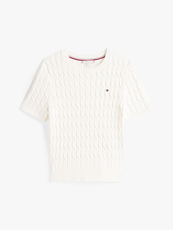 CO CABLE MID GG S/S C-NK SWT Kadın Beyaz Kazak - WW0WW45656