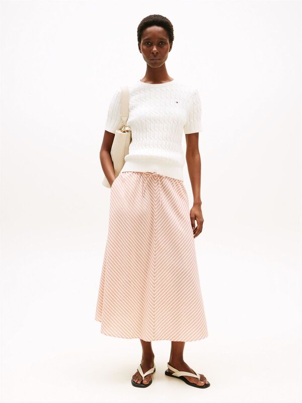 CO CABLE MID GG S/S C-NK SWT Kadın Beyaz Kazak - WW0WW45656