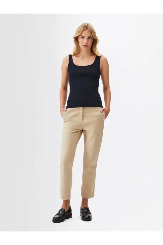 Tommy Hilfiger - CO STRETCH GMD SLIM CHINO Kadın Bej Pantolon - WW0WW45920