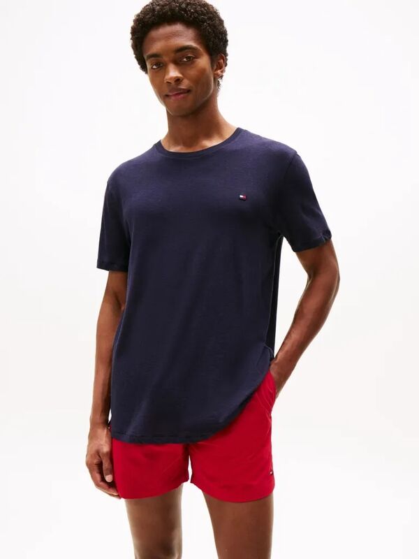 Tommy Hilfiger - CREW NECK SLUB TEE Erkek Mavi T-Shirt - UM0UM03527