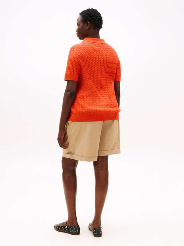 CRV CO CABLE FINE GG POLO SWT Kadın Turuncu Kazak - WW0WW47250