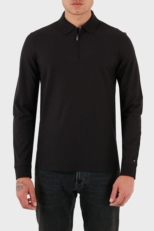 Tommy Hilfiger - DC PERFORMANCE ZIP POLO Erkek Siyah Polo - MW0MW44244