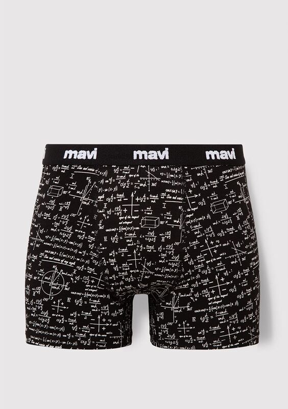Desenli Boxer Erkek Boxer - M0910049 Siyah