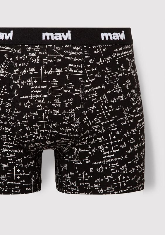 Desenli Boxer Erkek Boxer - M0910049 Siyah