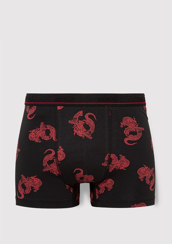 Desenli Boxer Erkek Siyah Boxer - M0910084