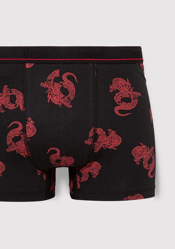 Desenli Boxer Erkek Siyah Boxer - M0910084