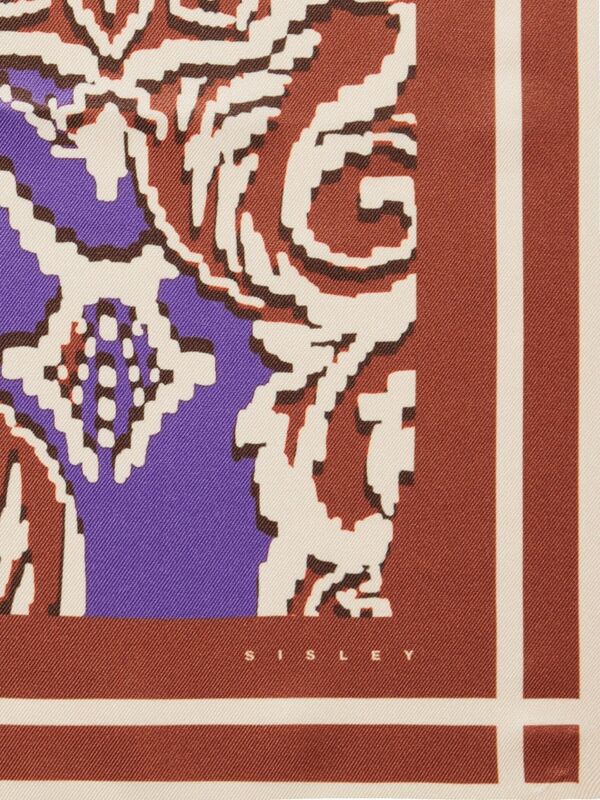 Desenli Kare Şal Kadın Turuncu Şal - 323A6EU9W51TF